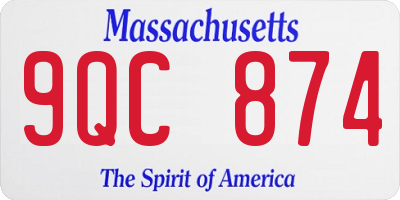 MA license plate 9QC874