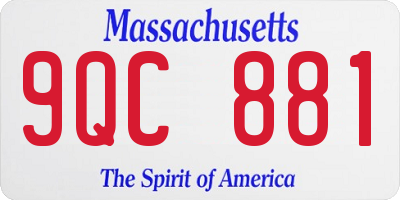 MA license plate 9QC881