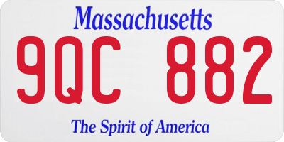 MA license plate 9QC882