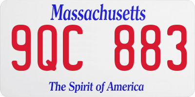 MA license plate 9QC883