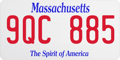 MA license plate 9QC885