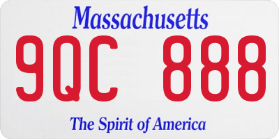 MA license plate 9QC888