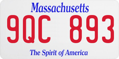MA license plate 9QC893
