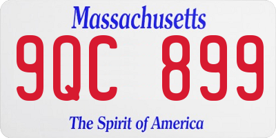 MA license plate 9QC899