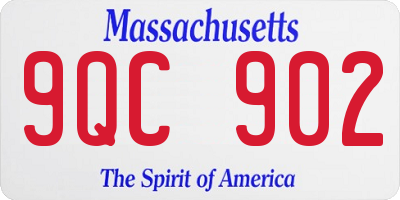 MA license plate 9QC902