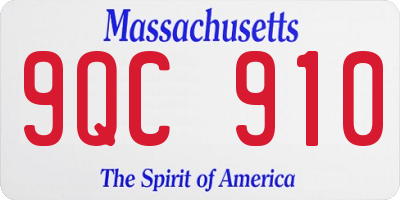 MA license plate 9QC910