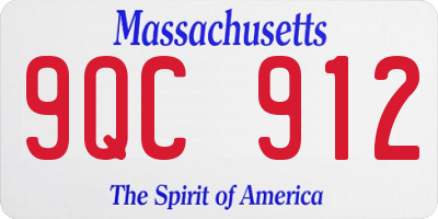 MA license plate 9QC912