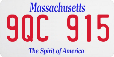 MA license plate 9QC915