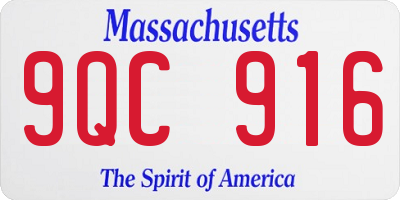 MA license plate 9QC916