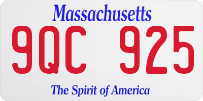 MA license plate 9QC925