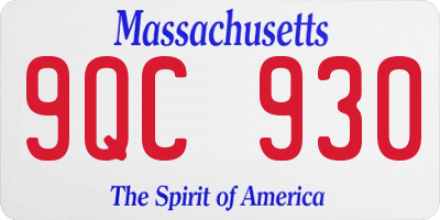 MA license plate 9QC930
