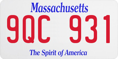 MA license plate 9QC931
