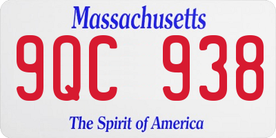 MA license plate 9QC938