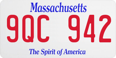 MA license plate 9QC942