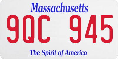 MA license plate 9QC945