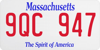 MA license plate 9QC947