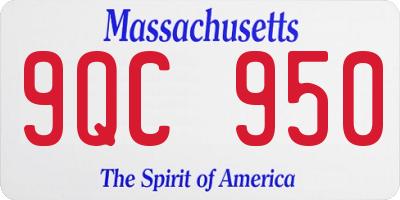 MA license plate 9QC950