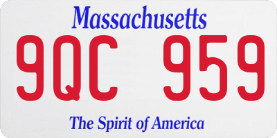 MA license plate 9QC959
