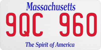 MA license plate 9QC960