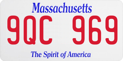 MA license plate 9QC969
