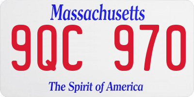 MA license plate 9QC970