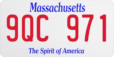 MA license plate 9QC971