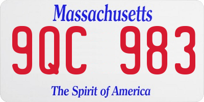 MA license plate 9QC983