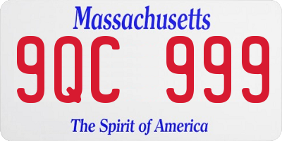 MA license plate 9QC999