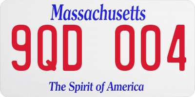 MA license plate 9QD004