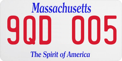 MA license plate 9QD005