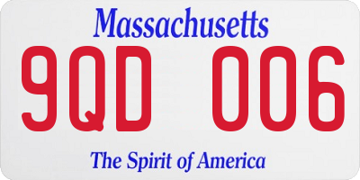 MA license plate 9QD006