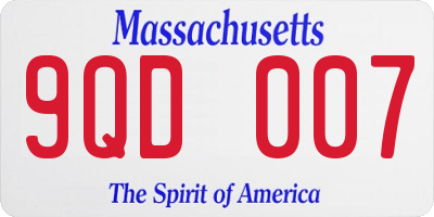 MA license plate 9QD007