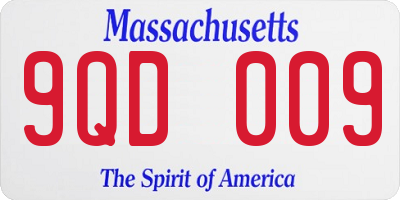 MA license plate 9QD009