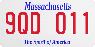 MA license plate 9QD011