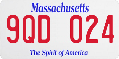 MA license plate 9QD024