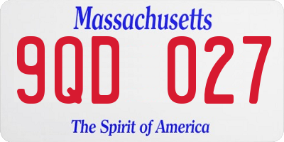 MA license plate 9QD027