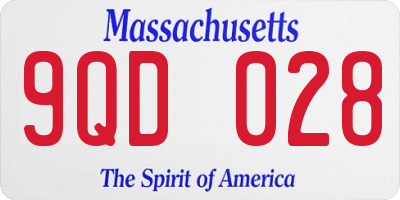 MA license plate 9QD028