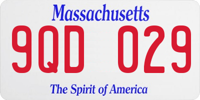 MA license plate 9QD029