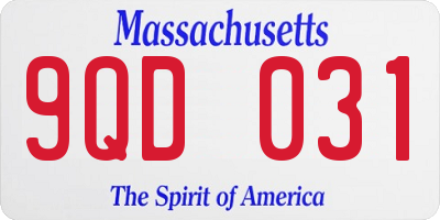 MA license plate 9QD031