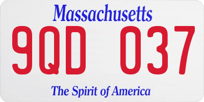 MA license plate 9QD037