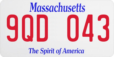 MA license plate 9QD043