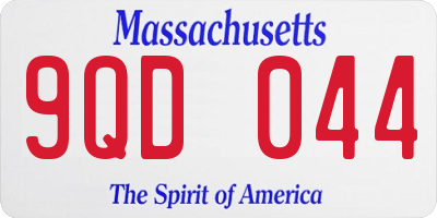 MA license plate 9QD044