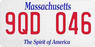MA license plate 9QD046