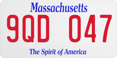 MA license plate 9QD047