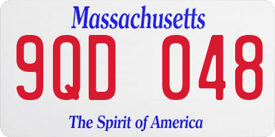 MA license plate 9QD048