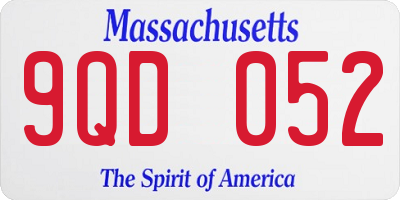 MA license plate 9QD052