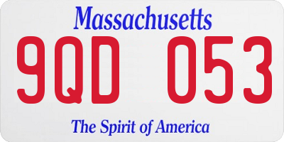 MA license plate 9QD053