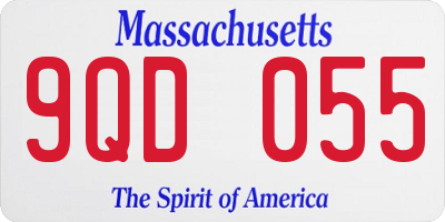 MA license plate 9QD055