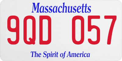 MA license plate 9QD057