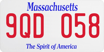 MA license plate 9QD058